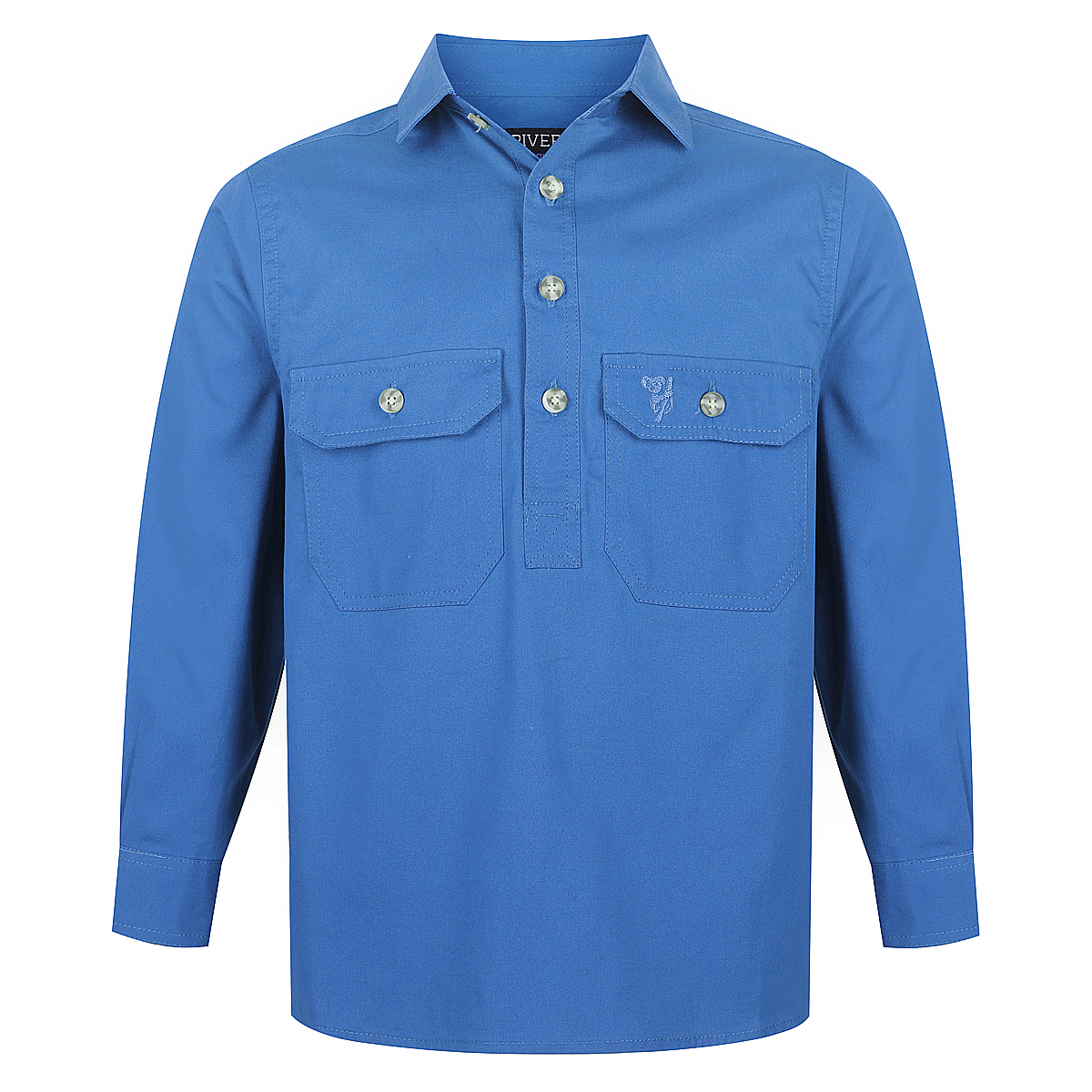 Riverina Cotton Kids Work Shirt Half Button